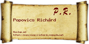 Popovics Richárd névjegykártya